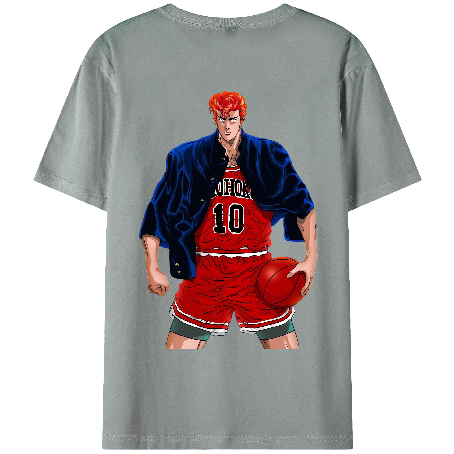 （画像用） SLAM DUNK／スラムダンク 綿100％ メンズ半袖Tシャツ（バックプリント） 通気性